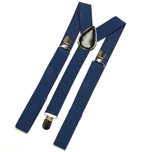 Blue Elastic Suspenders - Picture 2 of 2